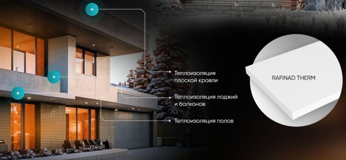 Плита пенополистирольная RAFINAD THERM 50 мм, 1200х600х50 (6 плит, 4,32 кв.м.)