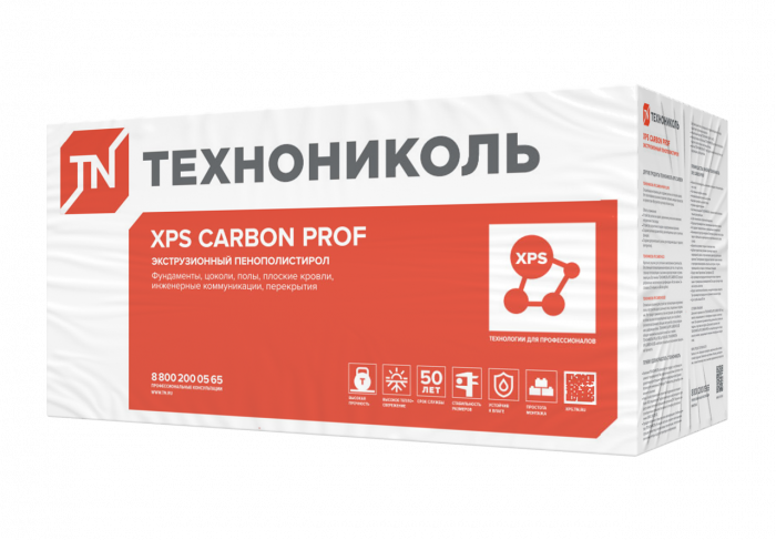 Теплоизоляция Технониколь XPS CARBON PROF 1180х580х40-L (10 плит, 6,844 кв.м)