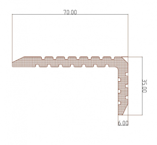 Уголок торцевой ДПК T-Decks PREMIUM 3D 35x70 (венге)