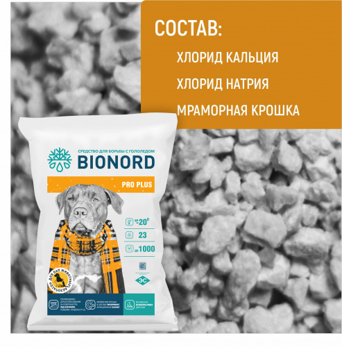 Противогололёдный реагент Бионорд ОПТИМУМ ПЛЮС, 23 кг